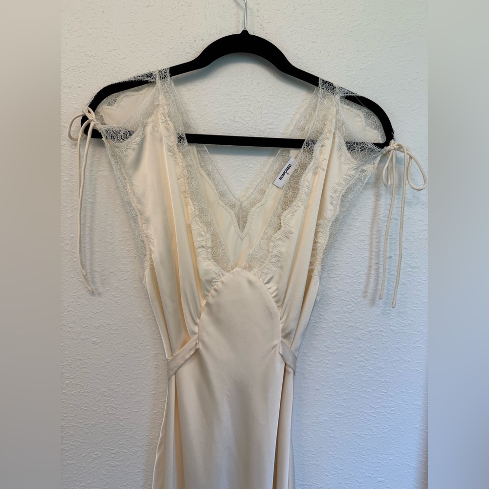 Rumored Cream Lace Midi Dress - Picture 3 of 6